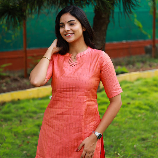Chanderi Thread Muthu Stripes kurta
