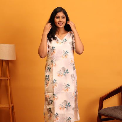 Silk Crepe Cotton Kurta