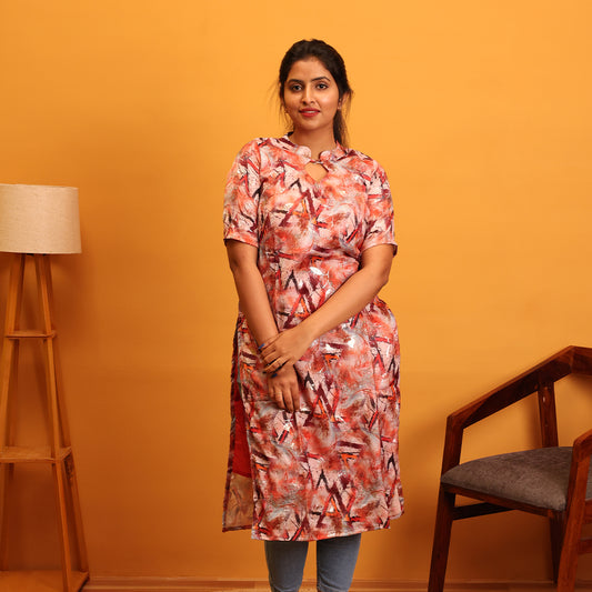 Silk Crepe Embroidery Kurta
