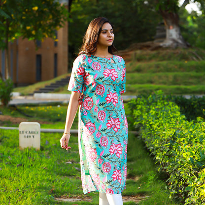 Green Silk Heavy All Over Jacquard kurta