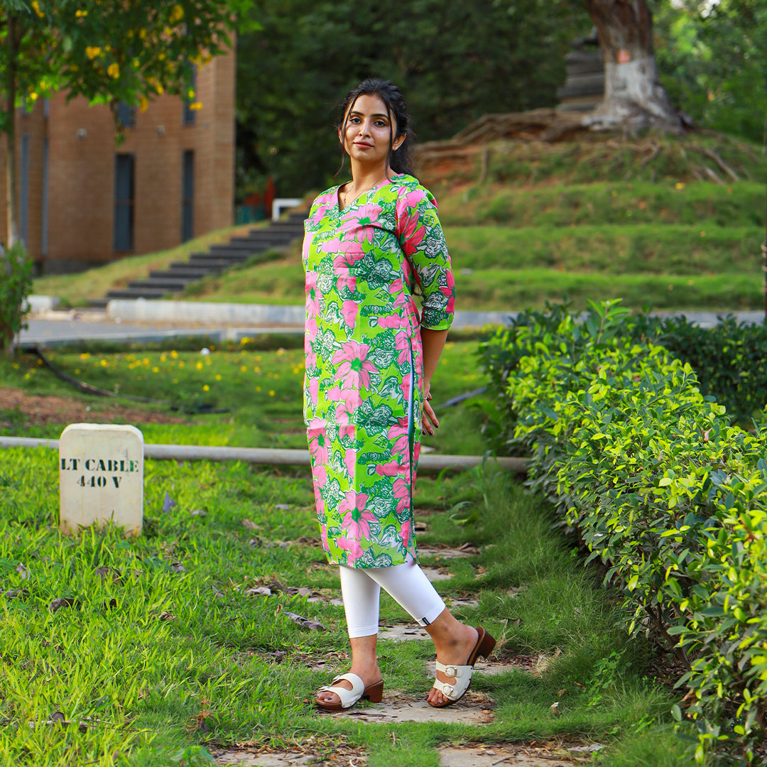 Cotton Tissue Green kurta
