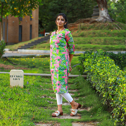 Cotton Tissue Green kurta