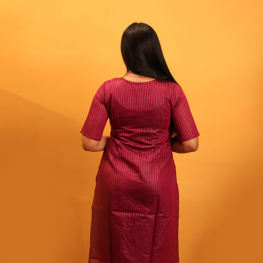 Silk Zari Stripes Cotton Kurta
