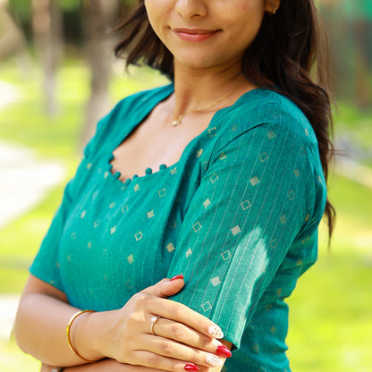 Cotton Diamond Zari Stripes kurta