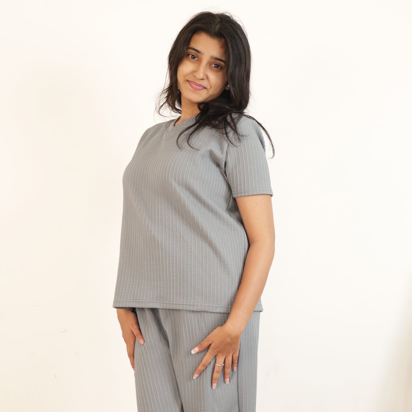 Cotton V Neck Top +Pant  Nightwears