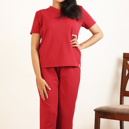 Cotton V Neck Top +Pant  Nightwears