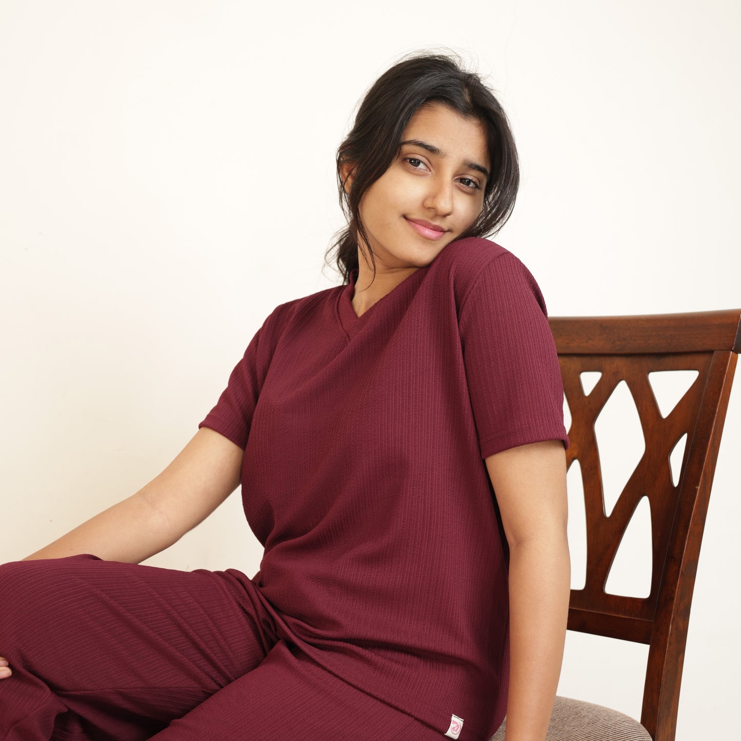 Cotton V Neck Top +Pant  Nightwears