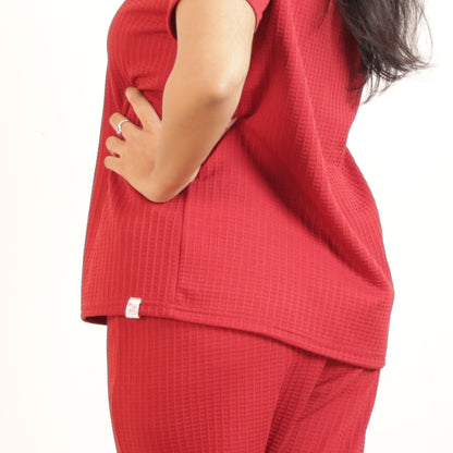 Cotton V Neck Top +Pant  Nightwears