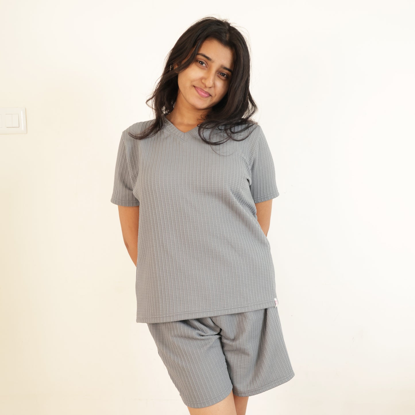 Cotton V Neck Top + Short Nightwears
