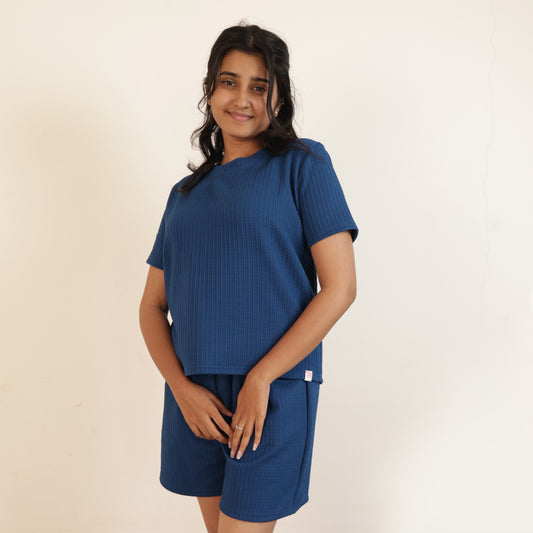 Cotton Round Neck Top + Short Nightwears