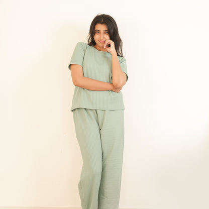 Cotton Round Neck Top + Pant Nightwears