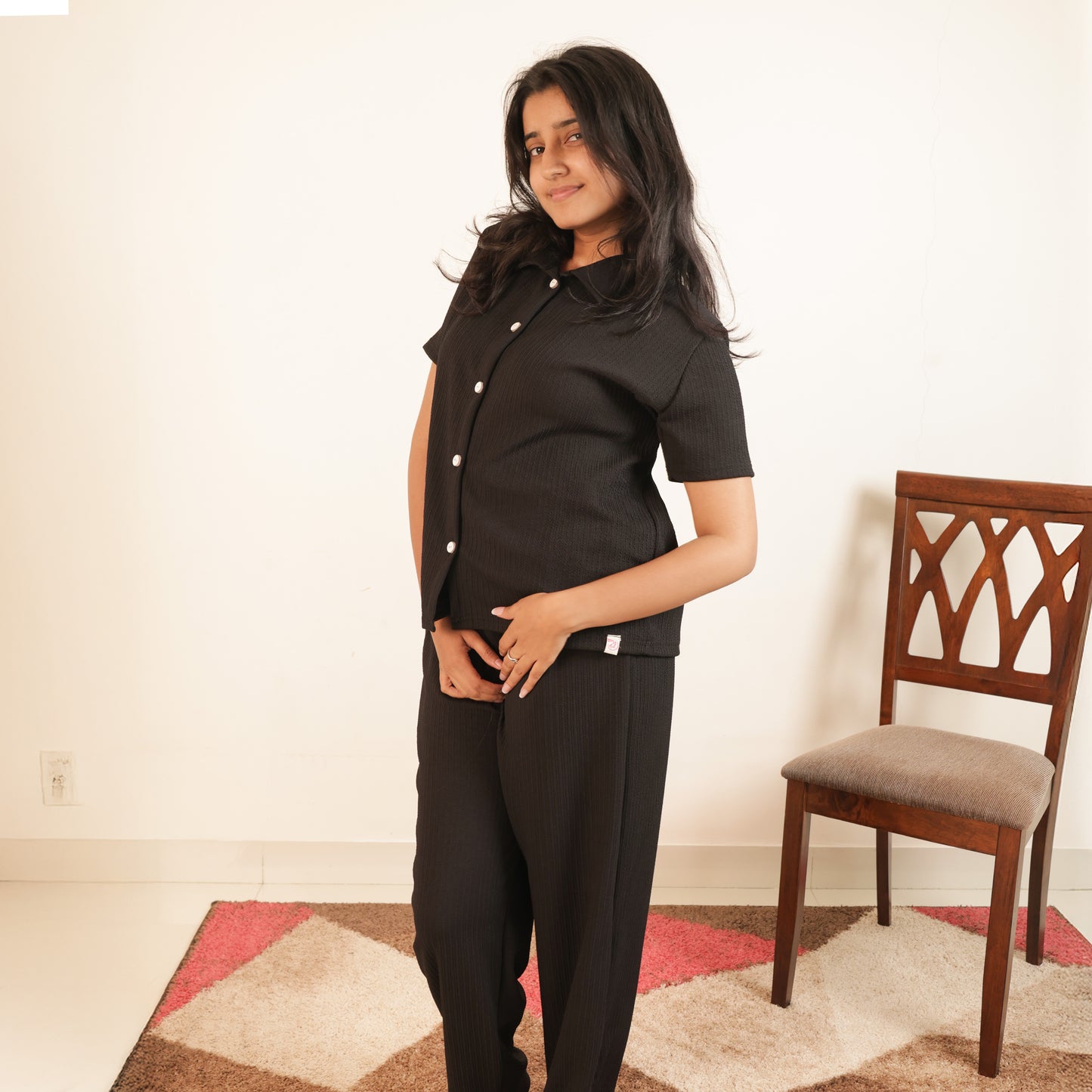 Cotton Collar Neck Top + Pant Nightwears