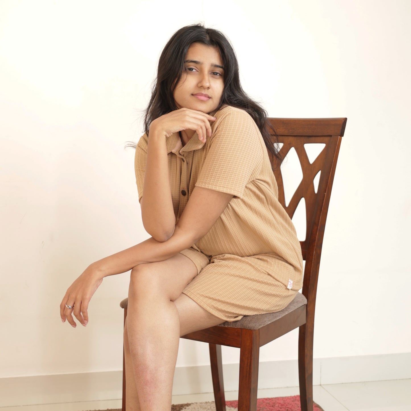 Cotton Collar Neck  Top + Short Nightwears