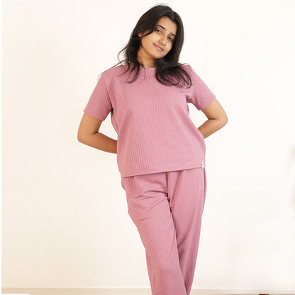 Cotton Round Neck Top + Pant Nightwears