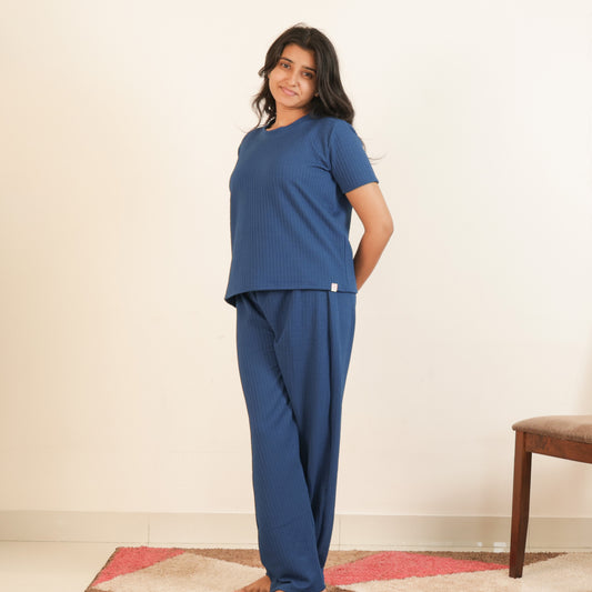 Cotton Round Neck Top + Pant Nightwears