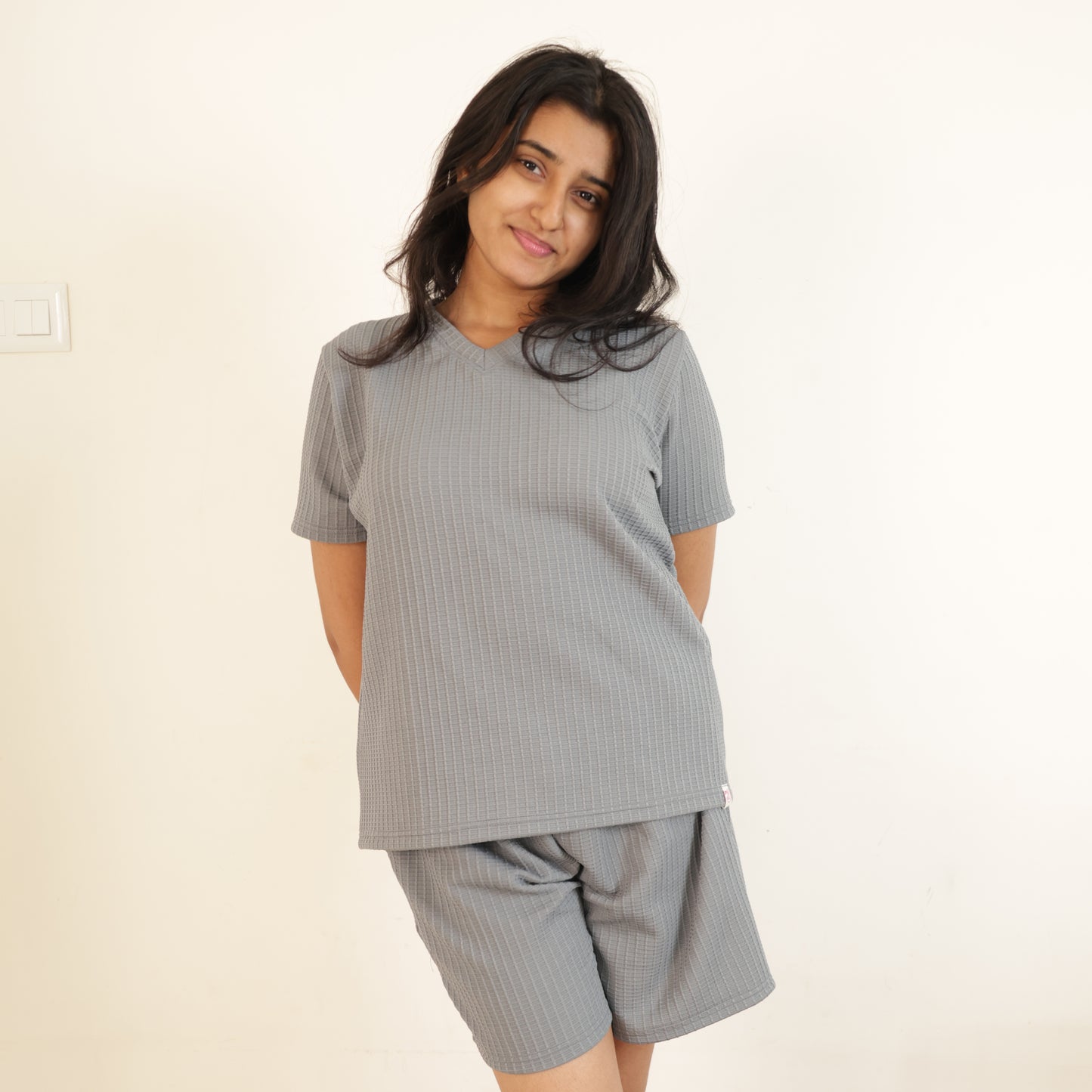 Cotton V Neck Top + Short Nightwears