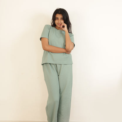 Cotton Round Neck Top + Pant Nightwears
