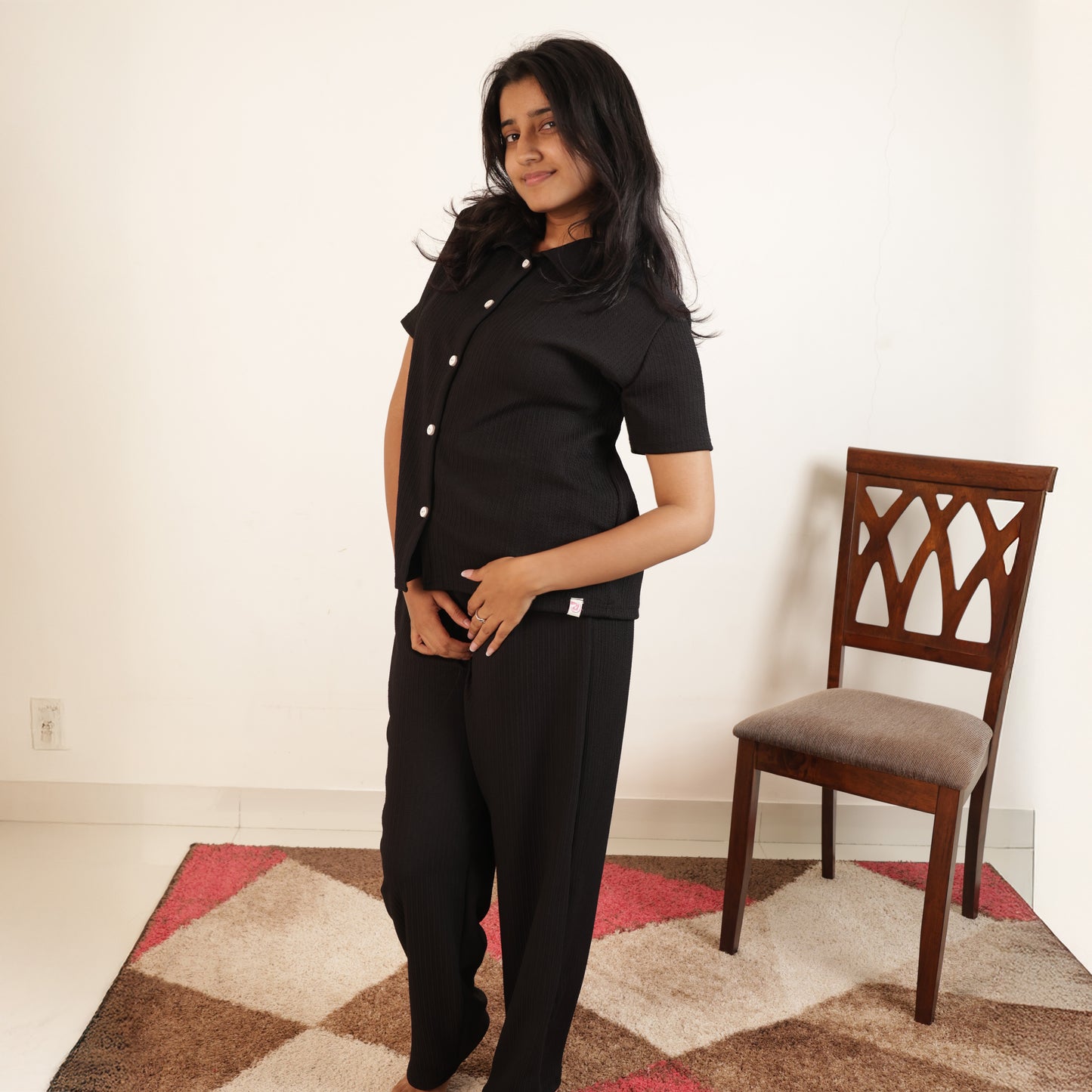 Cotton Collar Neck Top + Pant Nightwears