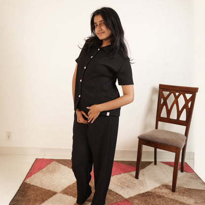 Cotton Collar Neck Top + Pant Nightwears