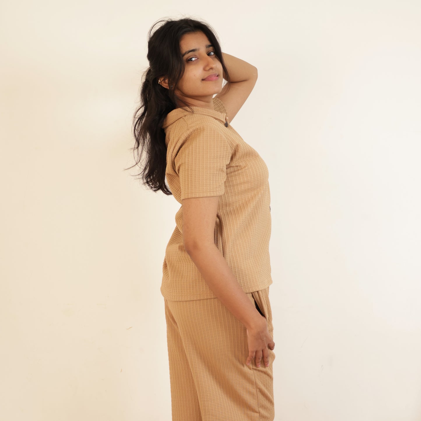 Cotton Collar Neck Top + Pant Nightwears