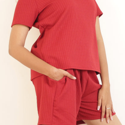 Cotton V Neck Top + Short Nightwears