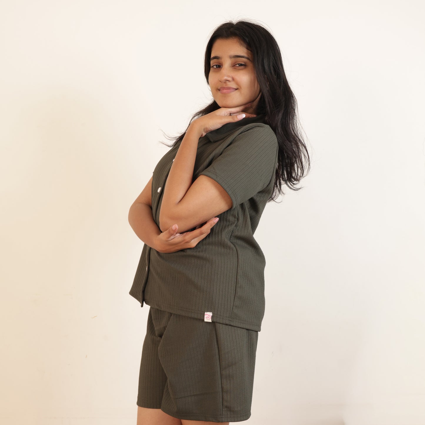 Cotton Collar Neck  Top + Short Nightwears