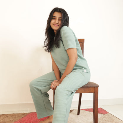 Cotton Round Neck Top + Pant Nightwears