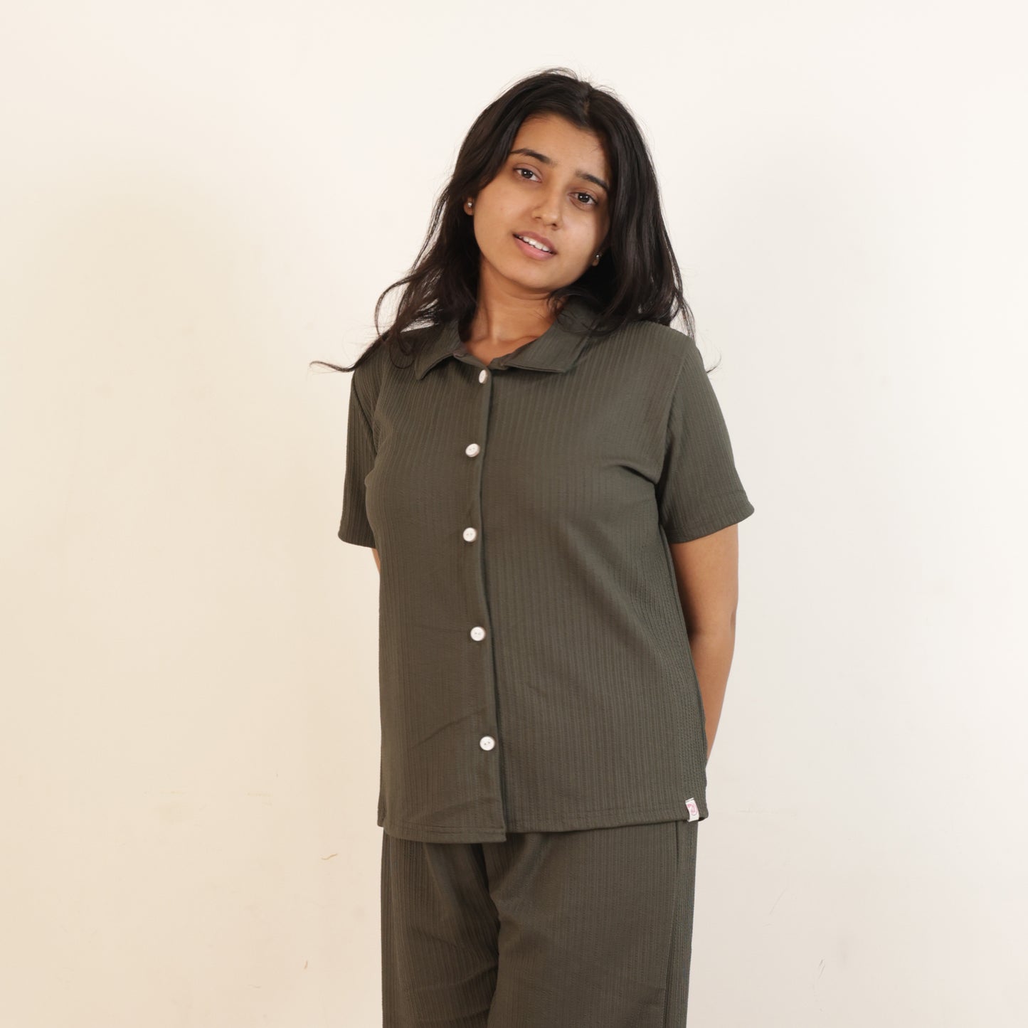 Cotton Collar Neck Top + Pant Nightwears