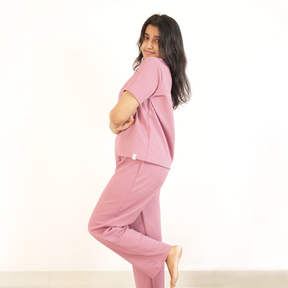 Cotton Round Neck Top + Pant Nightwears