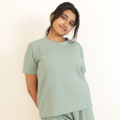 Cotton Round Neck Top + Short Nightwears