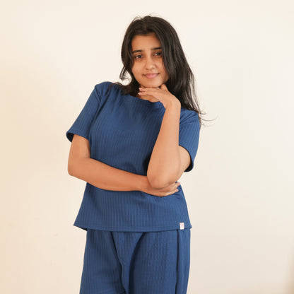 Cotton Round Neck Top + Pant Nightwears