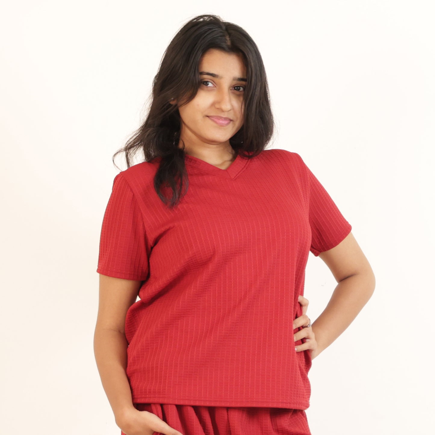 Cotton V Neck Top + Short Nightwears