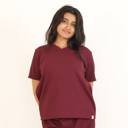 Cotton V Neck Top + Short Nightwears