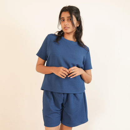 Cotton Round Neck Top + Short Nightwears