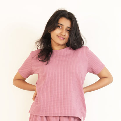 Cotton Round Neck Top + Short Nightwears