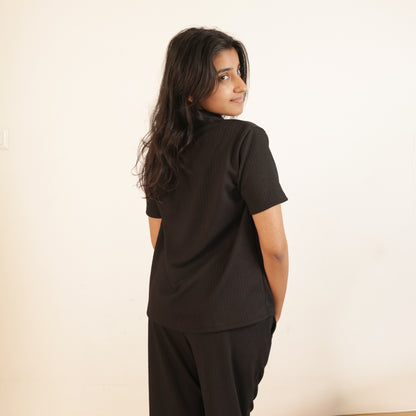 Cotton Collar Neck Top + Pant Nightwears