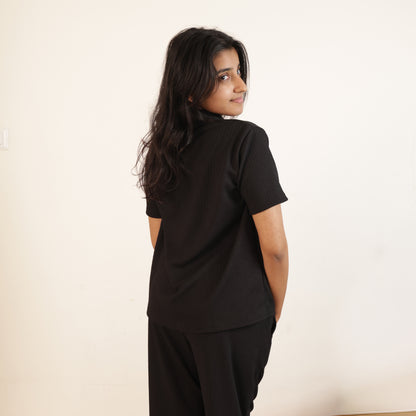 Cotton Collar Neck Top + Pant Nightwears