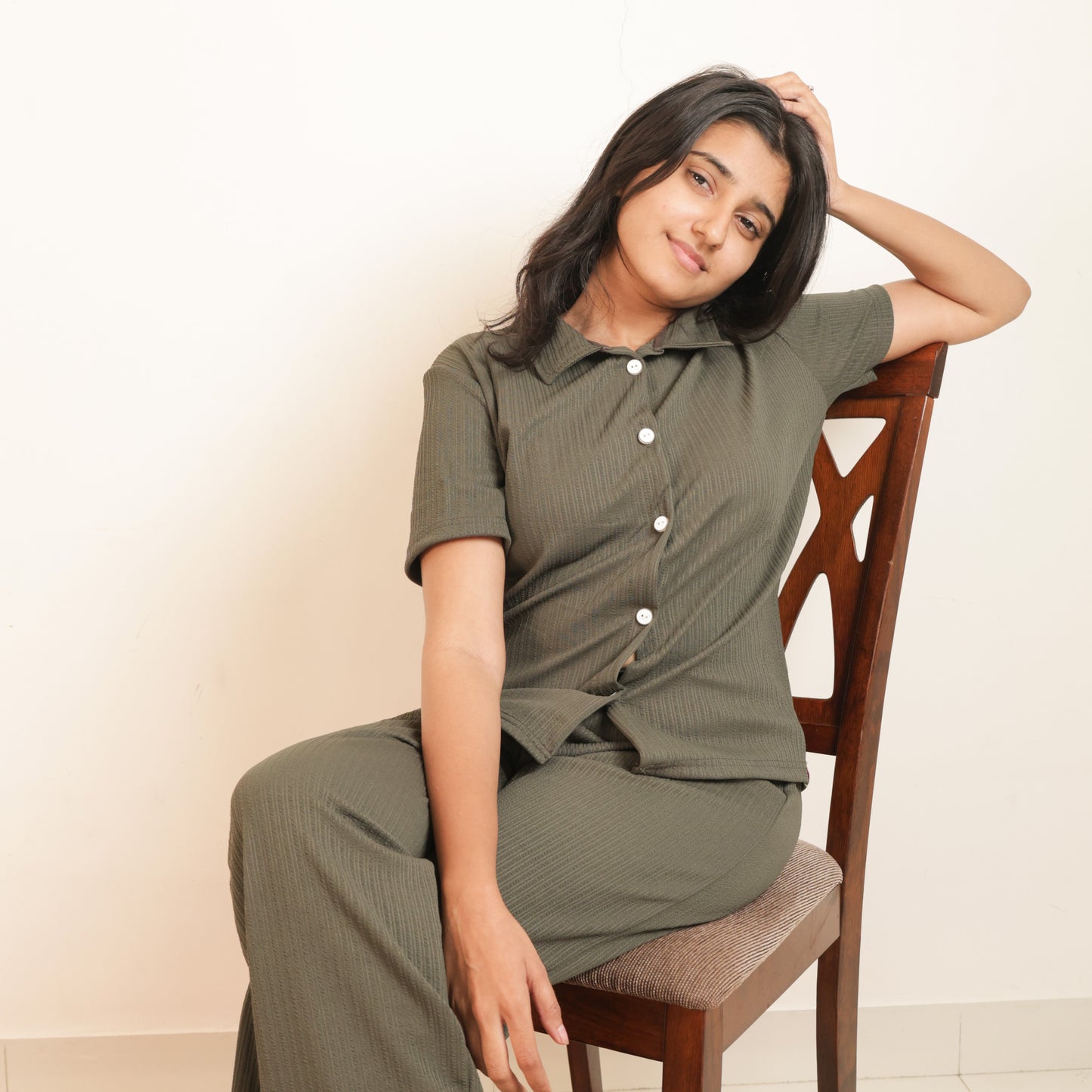 Cotton Collar Neck Top + Pant Nightwears