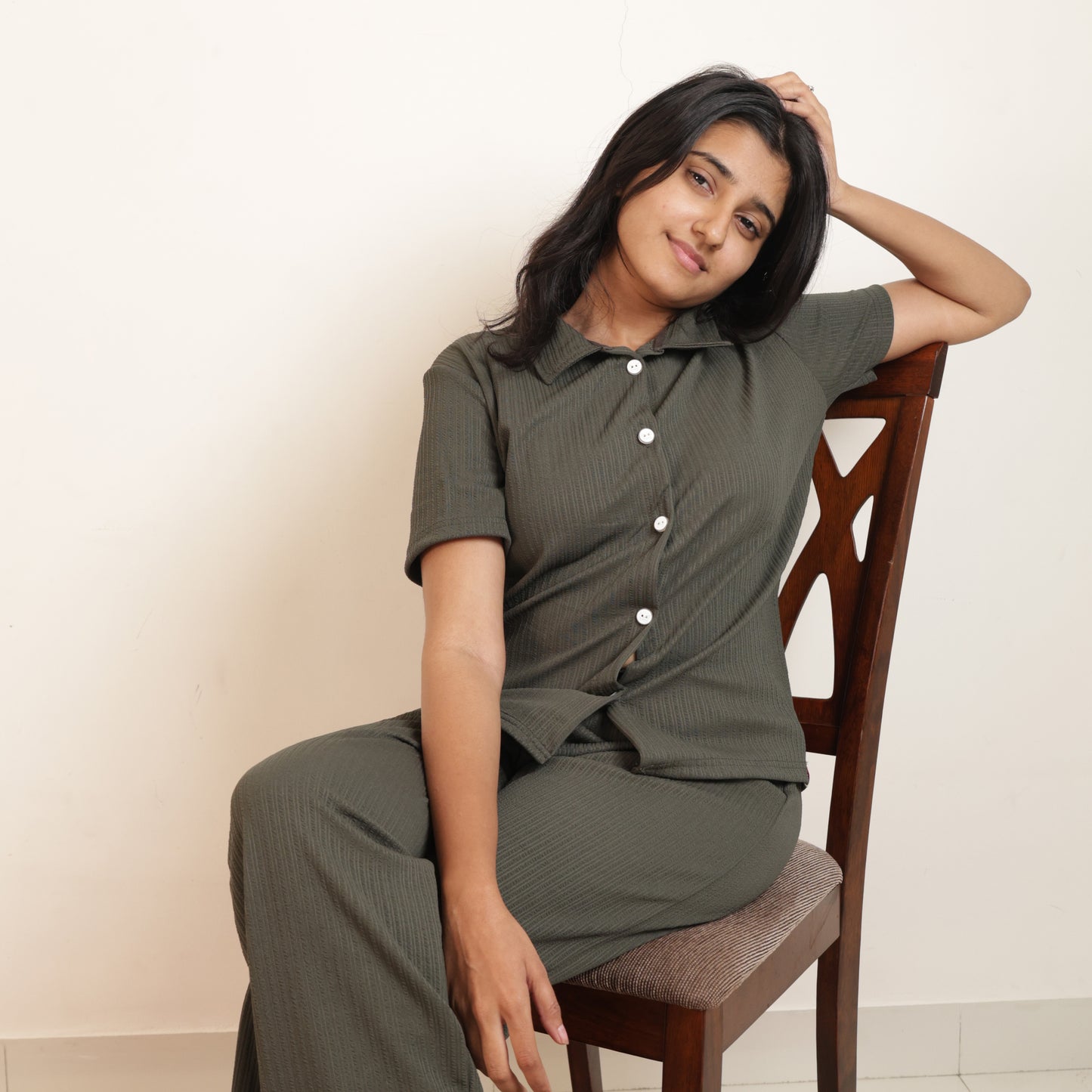 Cotton Collar Neck Top + Pant Nightwears