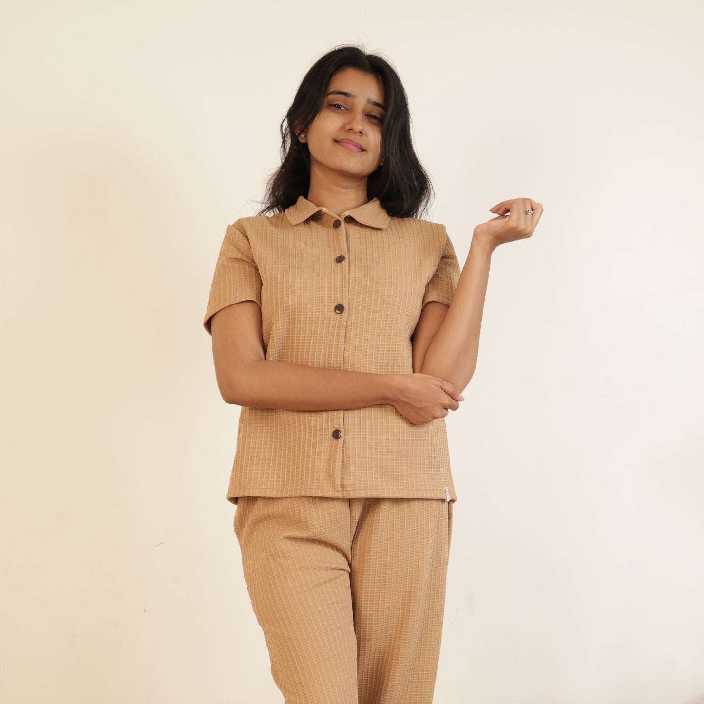 Cotton Collar Neck Top + Pant Nightwears