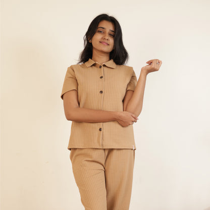 Cotton Collar Neck Top + Pant Nightwears