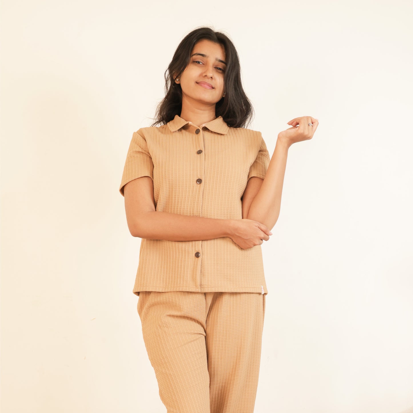 Cotton Collar Neck Top + Pant Nightwears