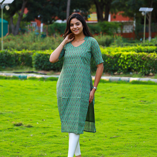 Cotton Green kurta