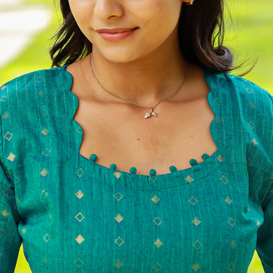 Cotton Diamond Zari Stripes kurta