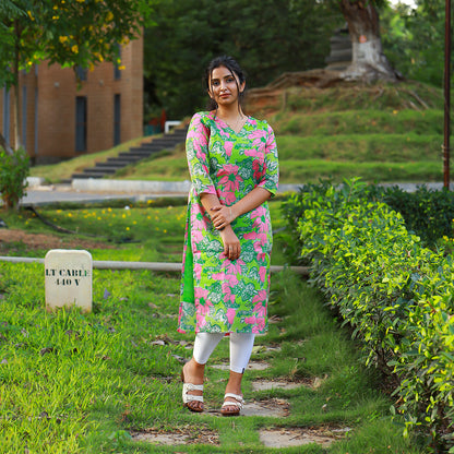 Cotton Tissue Green kurta