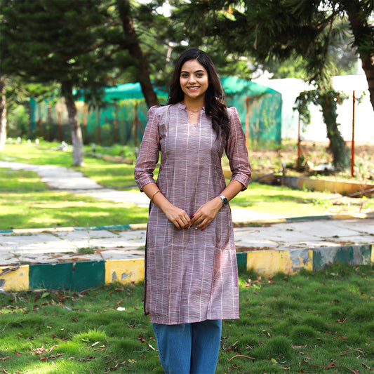 Chanderi Stripes kurta