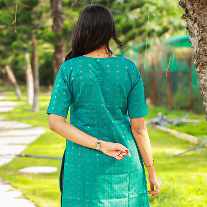 Cotton Diamond Zari Stripes kurta
