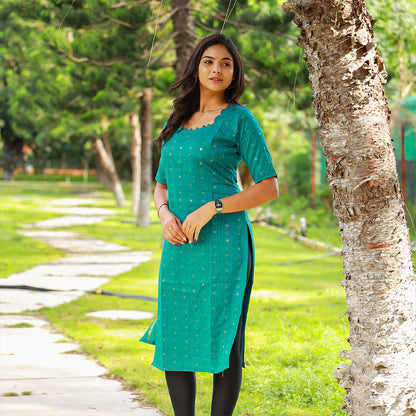 Cotton Diamond Zari Stripes kurta